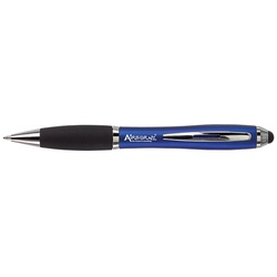 Ballpoint Pen with Rubber Grip and Stylus