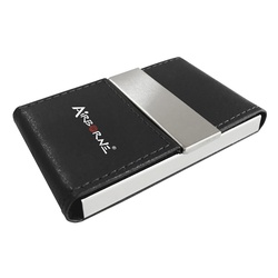 Steel card holders with leather case