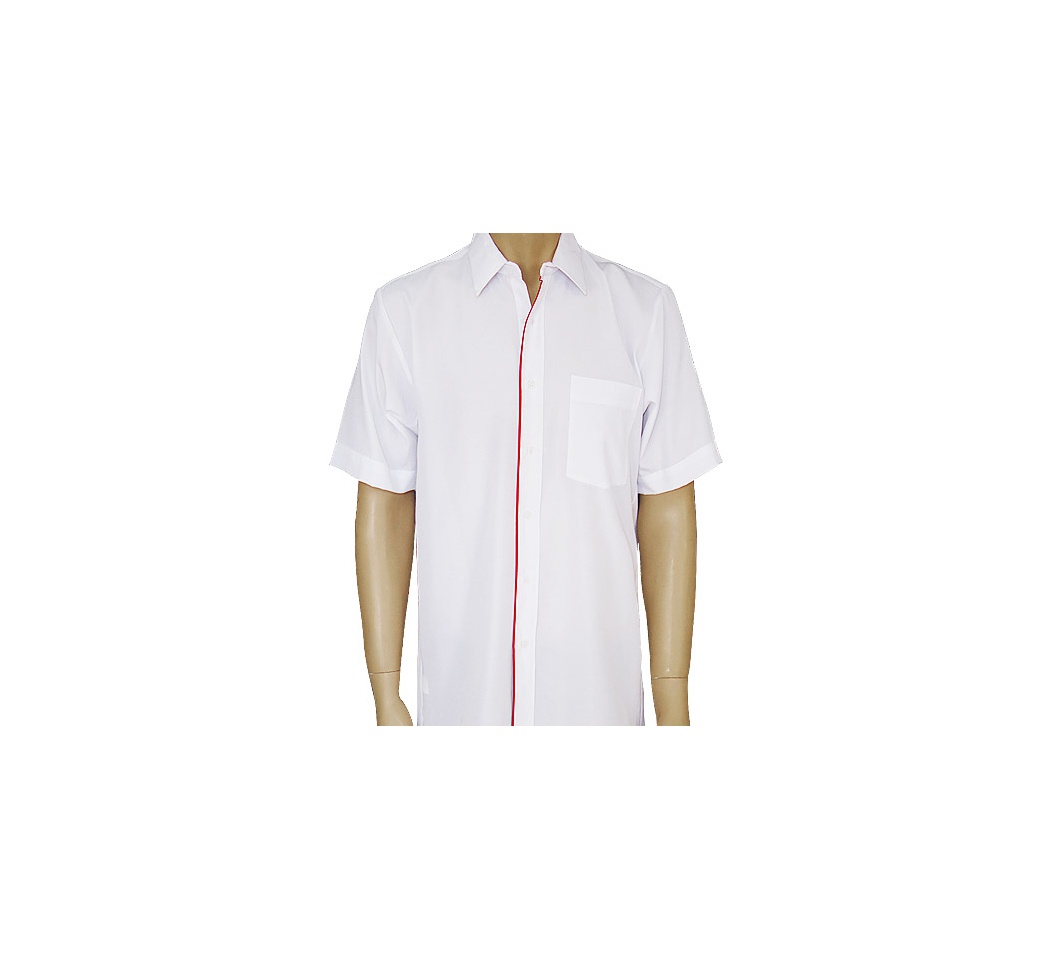 Mens White Red Short Sleeve Oxford Shirts | Vajas Manufacturers Ltd ...