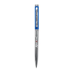 Metal Twist Action Pen with Contrast Barrel and Chrome Trim