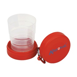 Foldable Cup with Pill Holder & Carabiner Clip