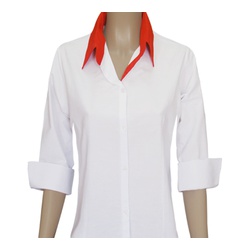 Ladies Hwt Three-Quarter Sleeve Oxford Blouses
