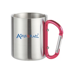 220ml Stainless Steel Mug with Carabiner Handle