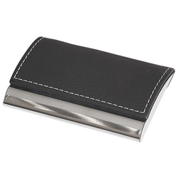 Steel Card Case With Leather Flap REF YF347
