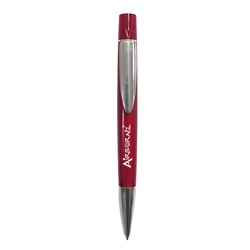 Red Plastic Pen With Metallic Clip