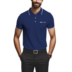 Men's Polo Shirts with Piping on Collar and Sleeves