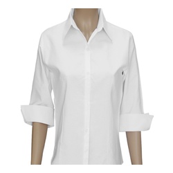 Ladies Three Quarter Sleeve Oxford Blouses